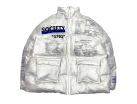 'Society' Transparent Puffer Jacket - Clout Collection High Fashion Streetwear Men's and Women's