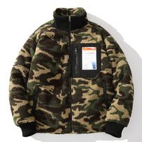 Reversible Borg Zip-Up in Camo - Clout Collection High Fashion Streetwear Men's and Women's