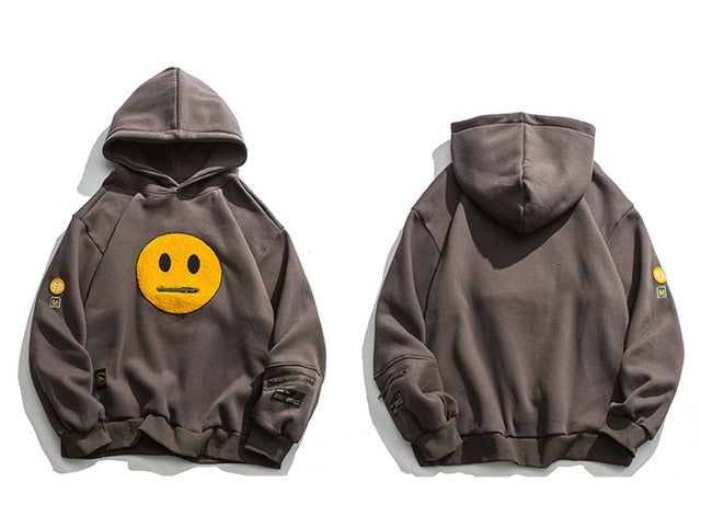 Neutral Face Patched Cotton Hoodie  Clout Collection – CLOUT COLLECTION
