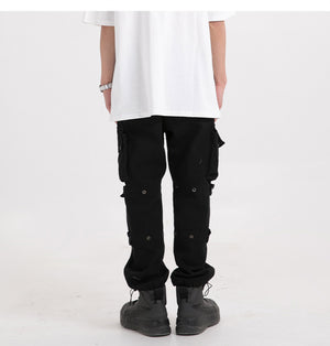 Oversize Cargo Joggers in Black - Clout Collection High Fashion Streetwear Men's and Women's