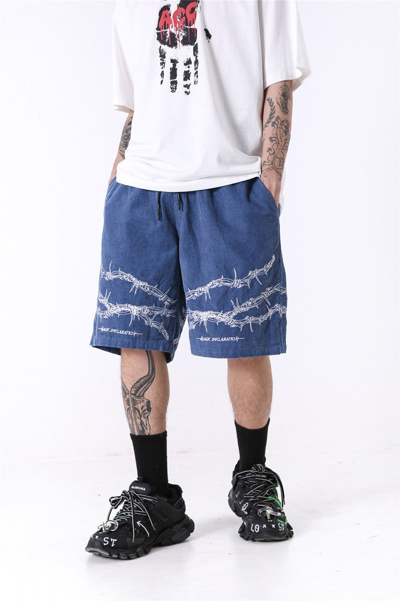 Magic Declaration Savage Barbed-Wire Shorts - Clout Collection High Fashion Streetwear Men's and Women's