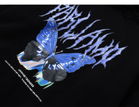 Uninhibited 'Parliamo' Drawstring Hoodie in Butterfly Print