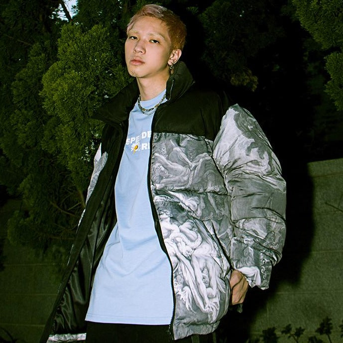 CLOUT COLLECTION 'Society' Transparent Puffer Jacket Full Zip
