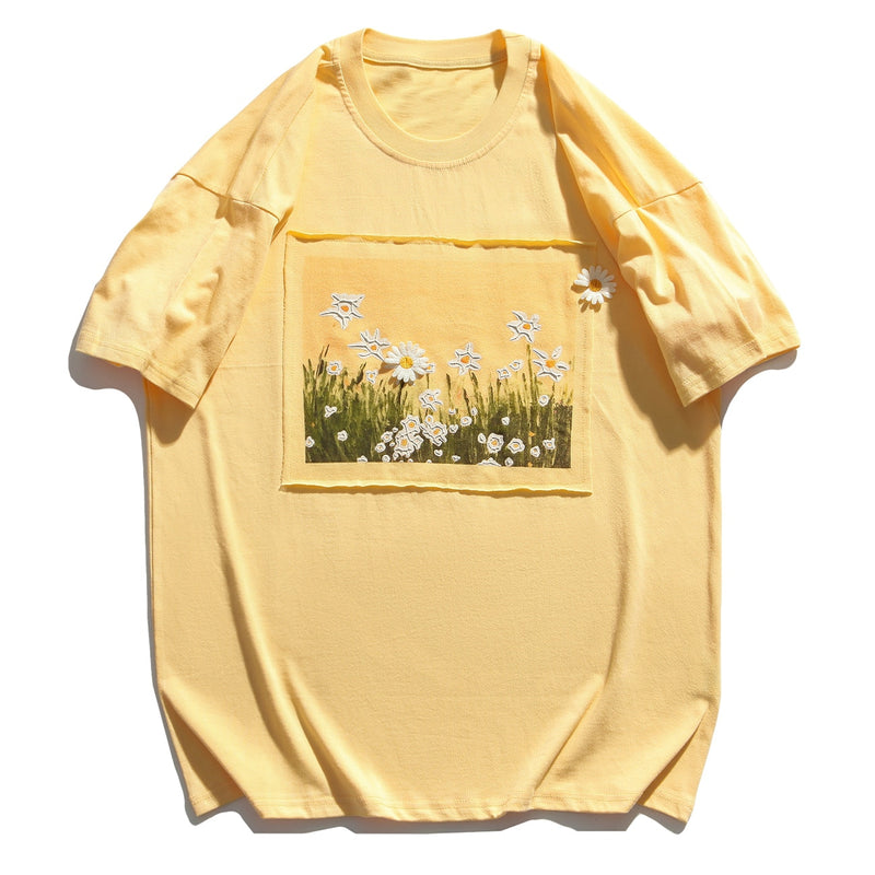 Floral Vibes 3D Print Cotton T-Shirt | Clout Collection – CLOUT COLLECTION
