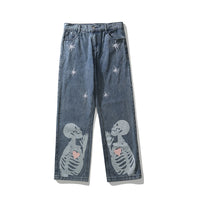 'Silent Night' Custom Embroidered Denim Jeans