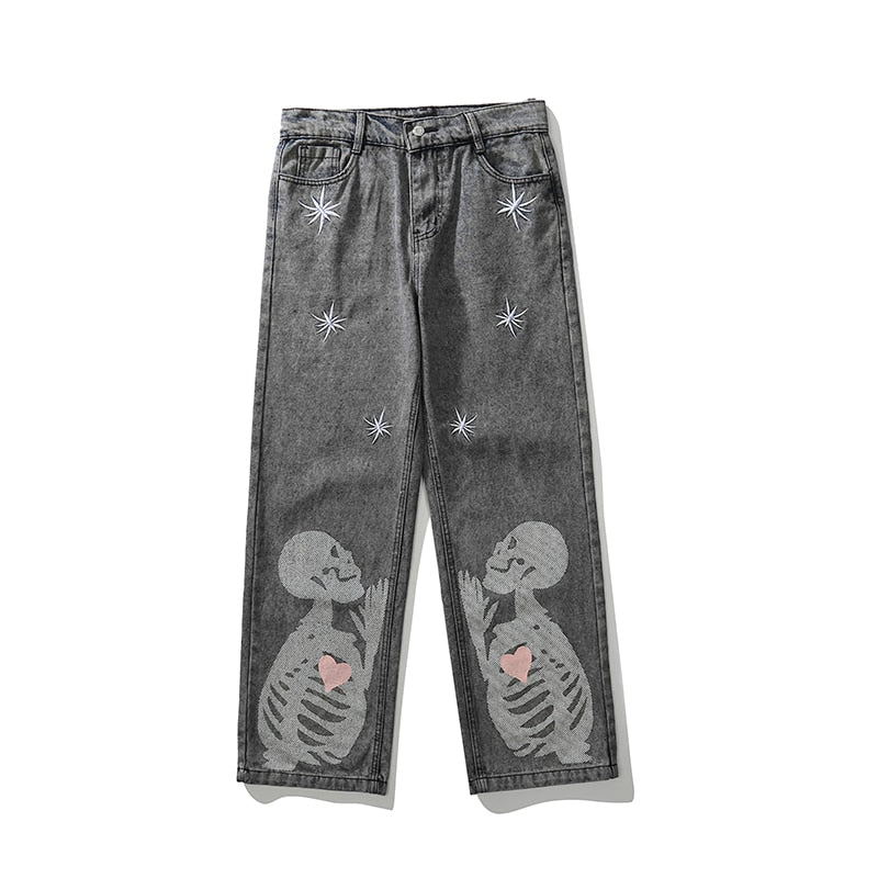 'Silent Night' Custom Embroidered Denim Jeans