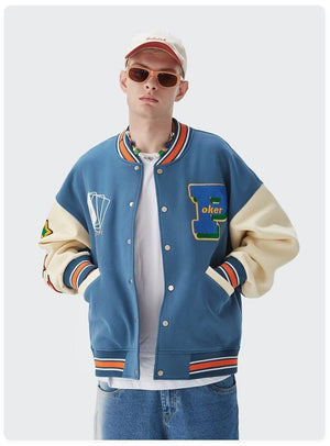 Varsity Jacket with 'Lucky' Casino Aesthetic Patching