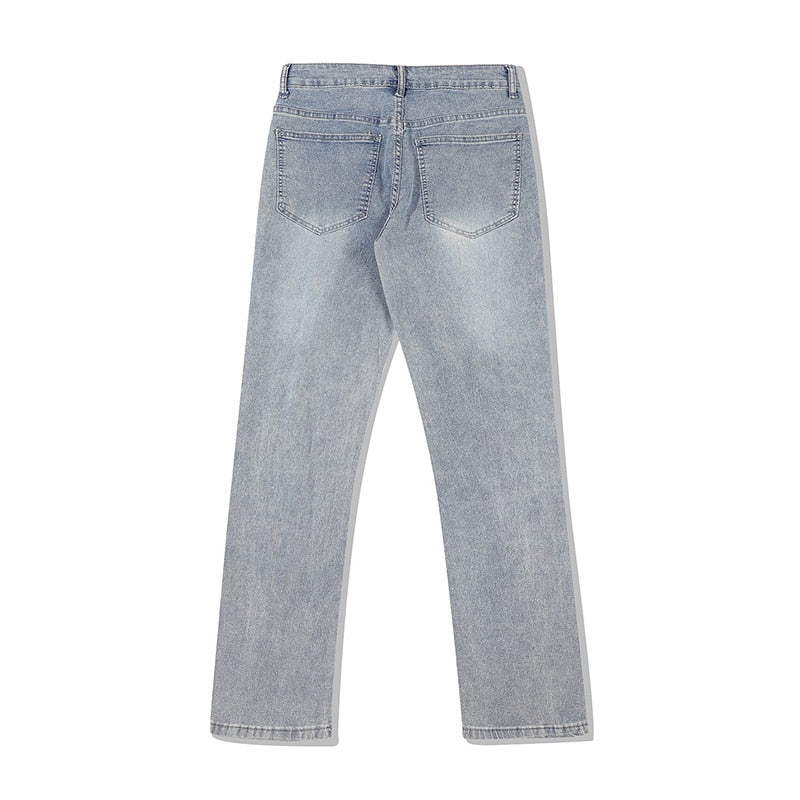 Cracked Two Face Light Wash Denim Jeans | Clout Collection – CLOUT ...