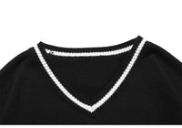 Skull V-Neck Knit Sweater