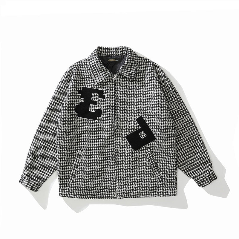 Editorial Department Wool Blend Coat in Mini Plaid | Clout Collection ...