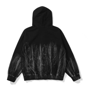 Extreme Aesthetic Dyed Denim Jacket with Hood