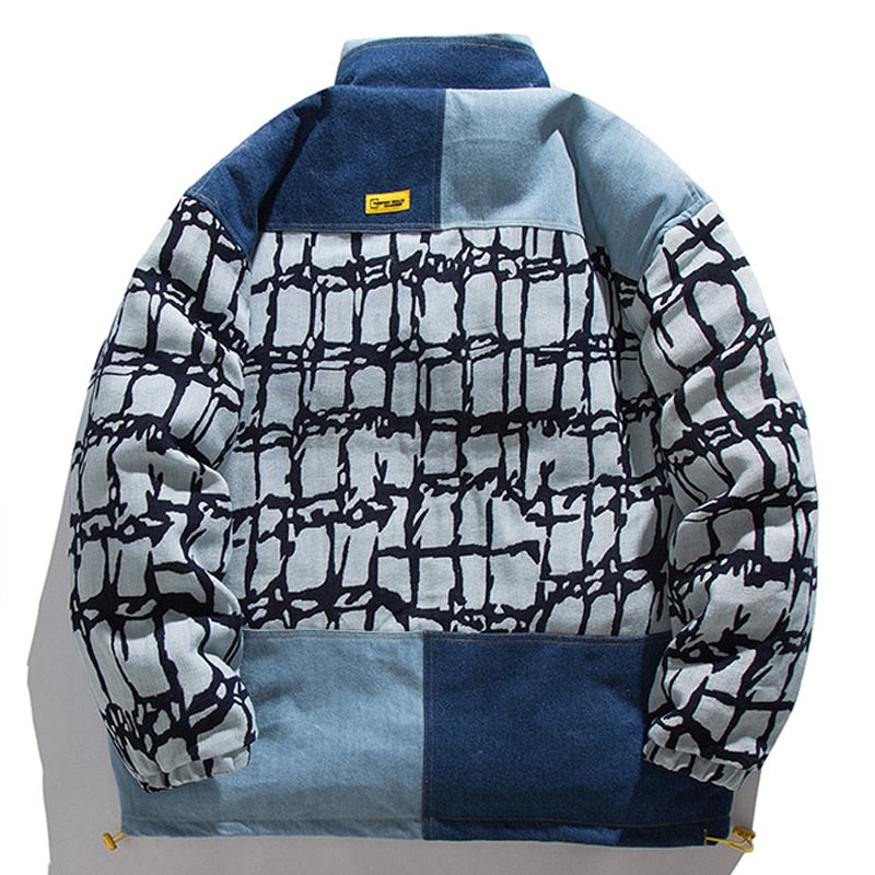 Extreme Aesthetic Custom Denim Puffer Jacket