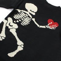 Eternal Love Skeleton Heart Pullover Knit Sweater