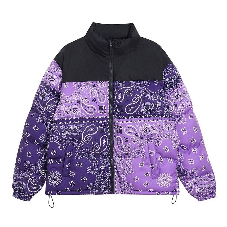CLOUT COLLECTION ™ | Paisley Print Two Piece Puffer Jacket