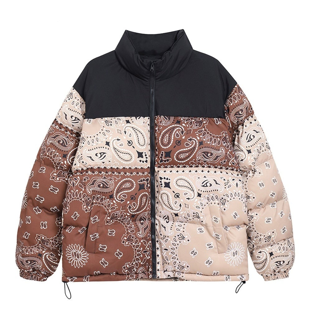Paisley Print Two Piece Puffer Jacket