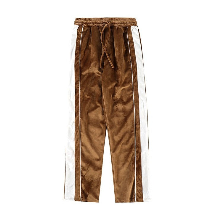 CLOUT COLLECTION ™ | Retro Side Stripe Velour Sweatpants