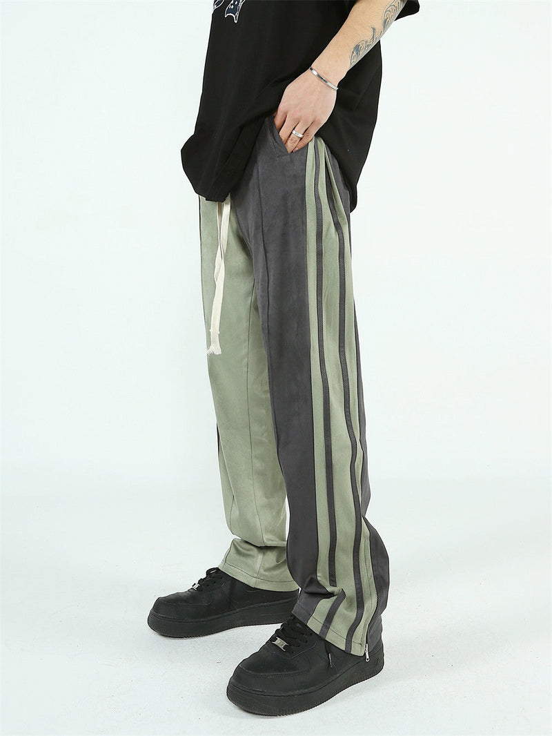 Two-Tone Side Stripe Cotton Sweatpants