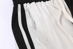 Two-Tone Side Stripe Cotton Sweatpants