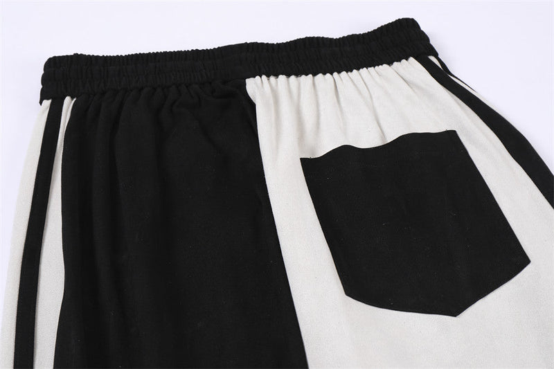 Two-Tone Side Stripe Cotton Sweatpants