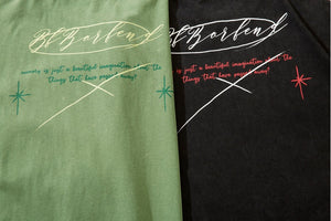 Gothic Print Retro Wash Cotton T-Shirt