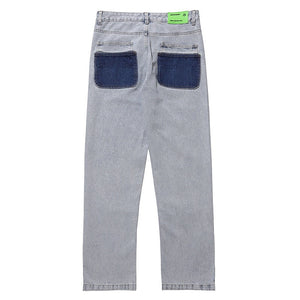 Material Soul Patchwork Denim Jeans with Ankle Zip
