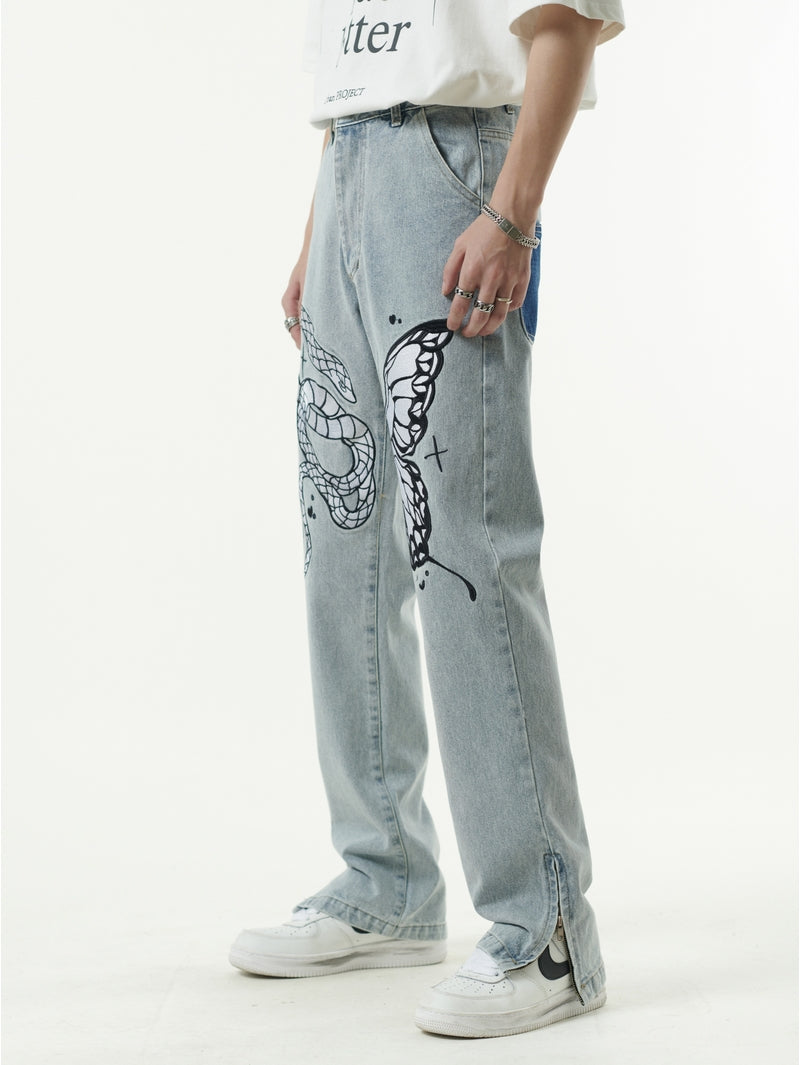 Clout Collection Material Soul Patchwork Denim Jeans