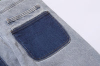 Material Soul Patchwork Denim Jeans with Ankle Zip