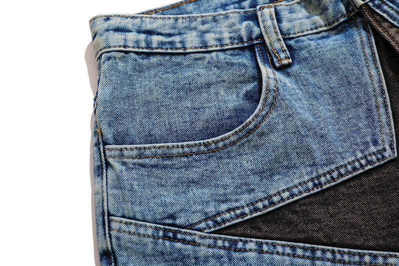 CLOUT COLLECTION ™ | Editorial Department Star Panel Denim Jean Shorts