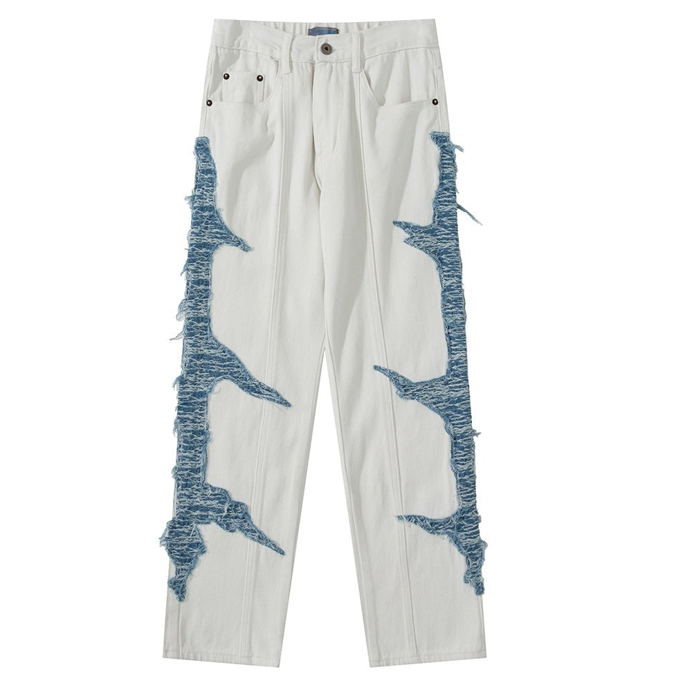 'Surge' Patch White Denim Jeans