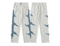 'Surge' Patch White Denim Jeans