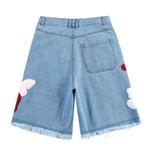 Chenille Patch Custom Denim Jean Shorts
