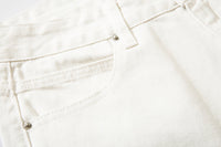 'Alchemist' Print White Denim Jeans