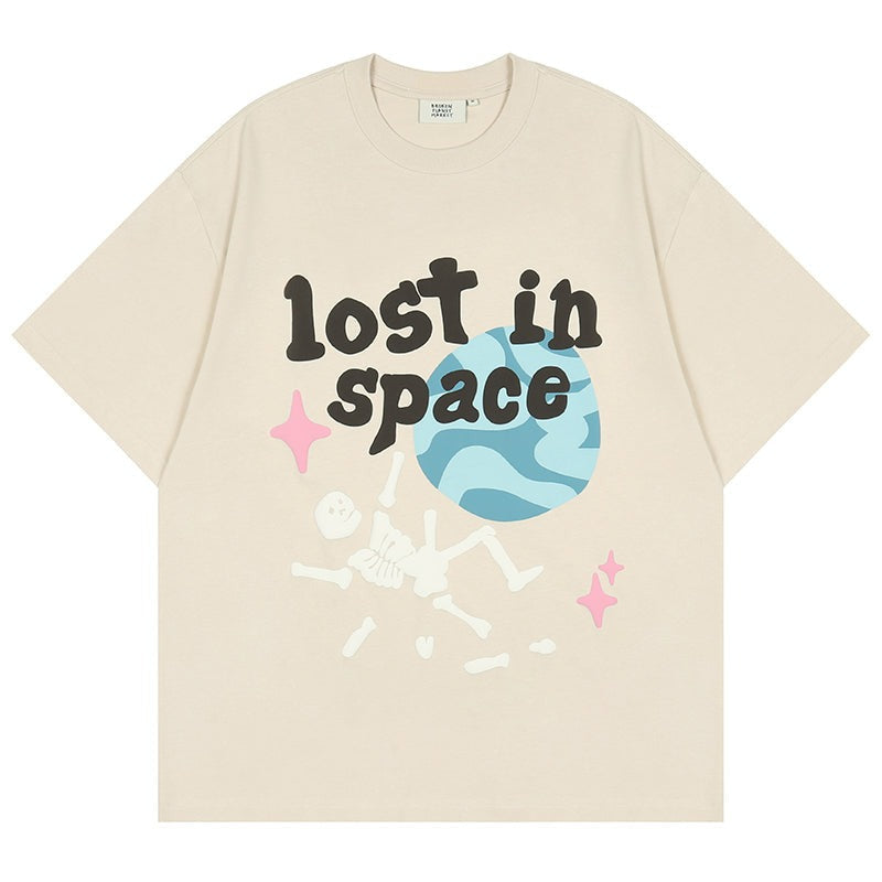 'Lost in Space' Graphic Print Cotton T-Shirt
