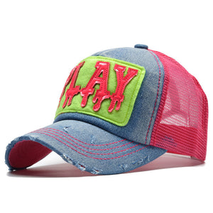 'Play' Distressed Retro Trucker Hat