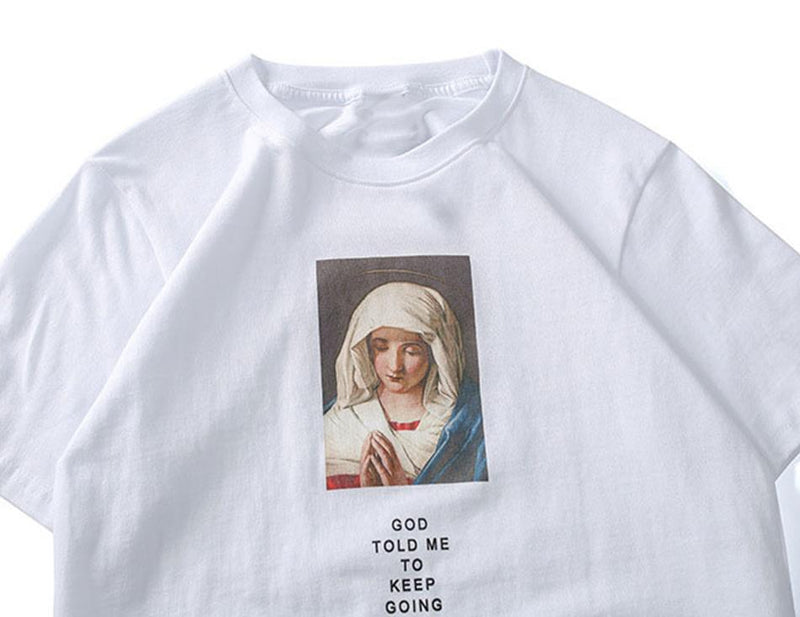 Cotton T-Shirt with Inspiration Print - CLOUT COLLECTION