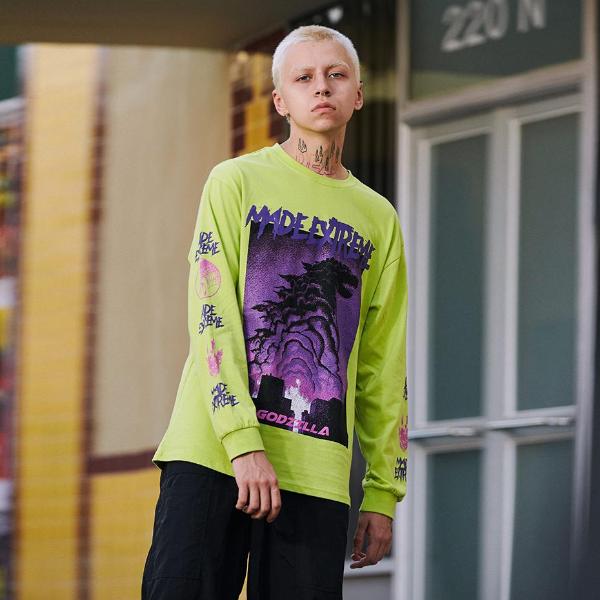 Extreme Aesthetic 'Godzilla' Long Sleeve Tee - CLOUT COLLECTION