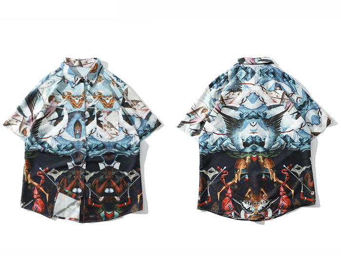 Ancient Abstract Silk Button Down  Clout Collection – CLOUT COLLECTION
