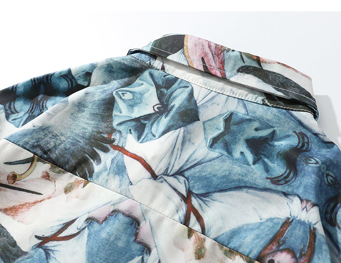 Ancient Abstract Silk Button Down - CLOUT COLLECTION