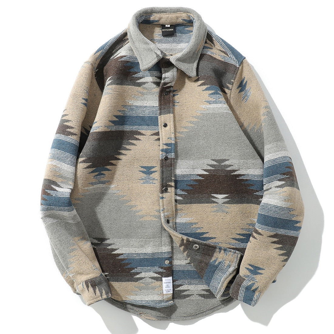 Tribal Fleece Button Down Shirt | Clout Collection – CLOUT COLLECTION